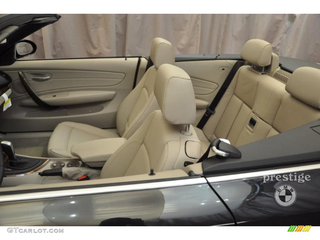 2009 1 Series 135i Convertible - Black Sapphire Metallic / Taupe photo #9