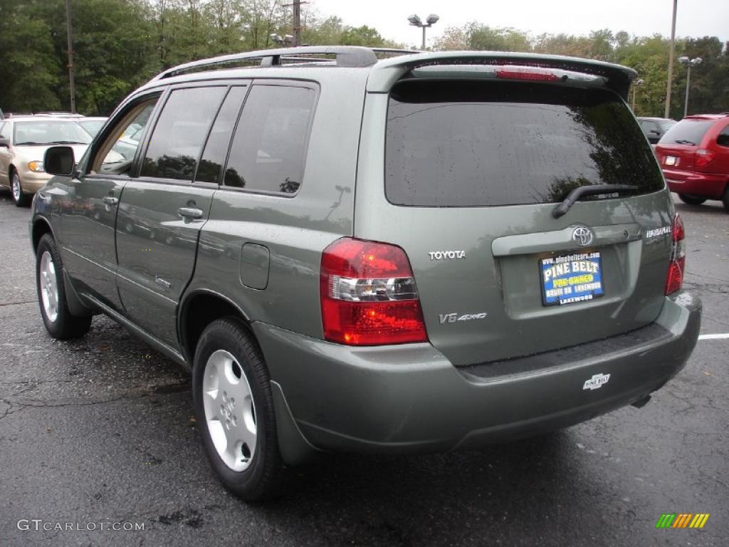 2007 Highlander Limited 4WD - Oasis Green Pearl / Ivory Beige photo #6