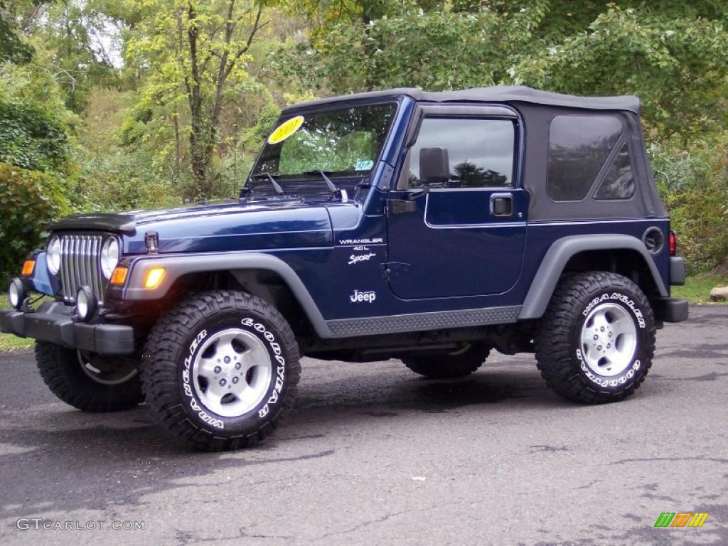 2001 Wrangler Sport 4x4 - Patriot Blue Pearl / Agate Black photo #1