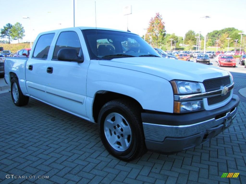 2005 Silverado 1500 LS Crew Cab - Summit White / Tan photo #7