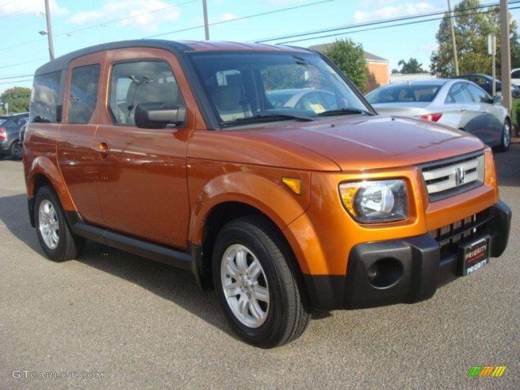 2007 Element EX AWD - Tangerine Orange Metallic / Black/Titanium photo #9