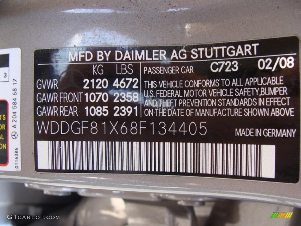 2008 C Color Code 723 for Pewter Metallic Photo #37675262