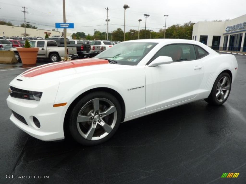 2010 Camaro SS/RS Coupe - Summit White / Black/Inferno Orange photo #3