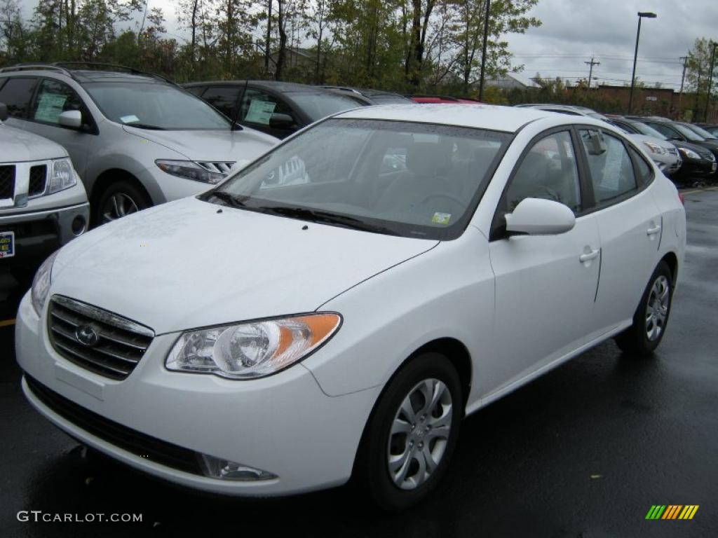 2009 Elantra GLS Sedan - Captiva White / Beige photo #1
