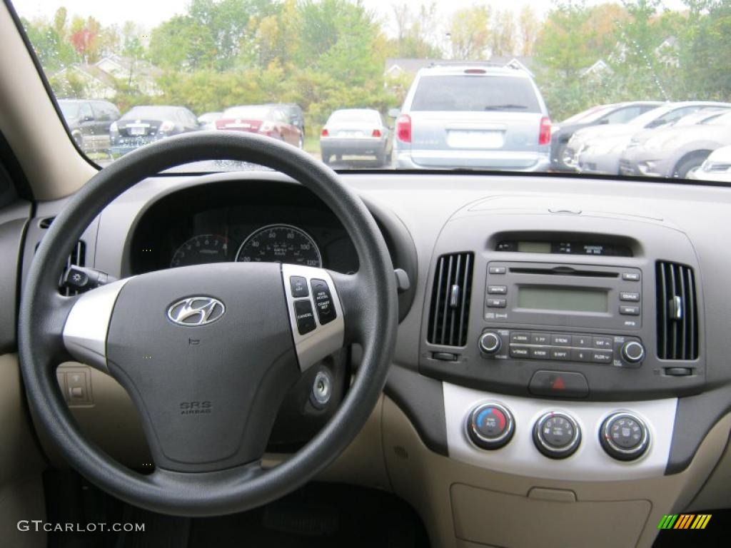 2009 Elantra GLS Sedan - Captiva White / Beige photo #4