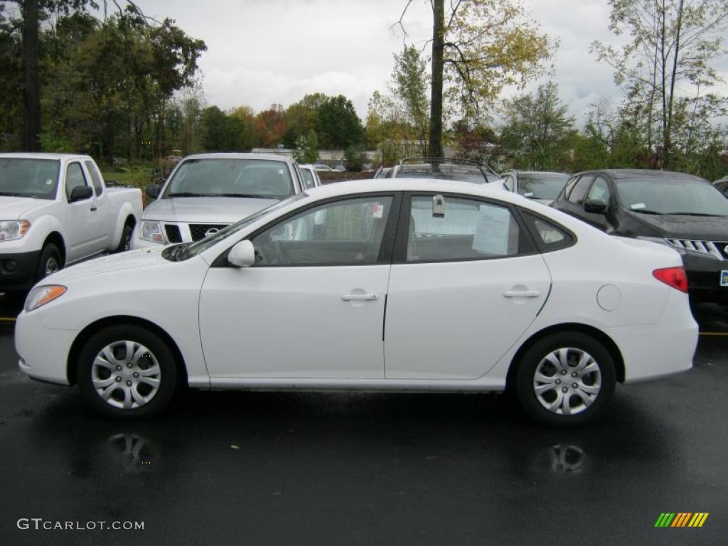 2009 Elantra GLS Sedan - Captiva White / Beige photo #12