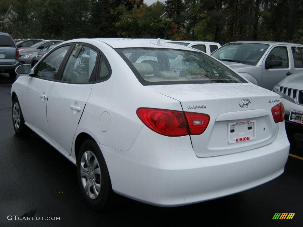 2009 Elantra GLS Sedan - Captiva White / Beige photo #13