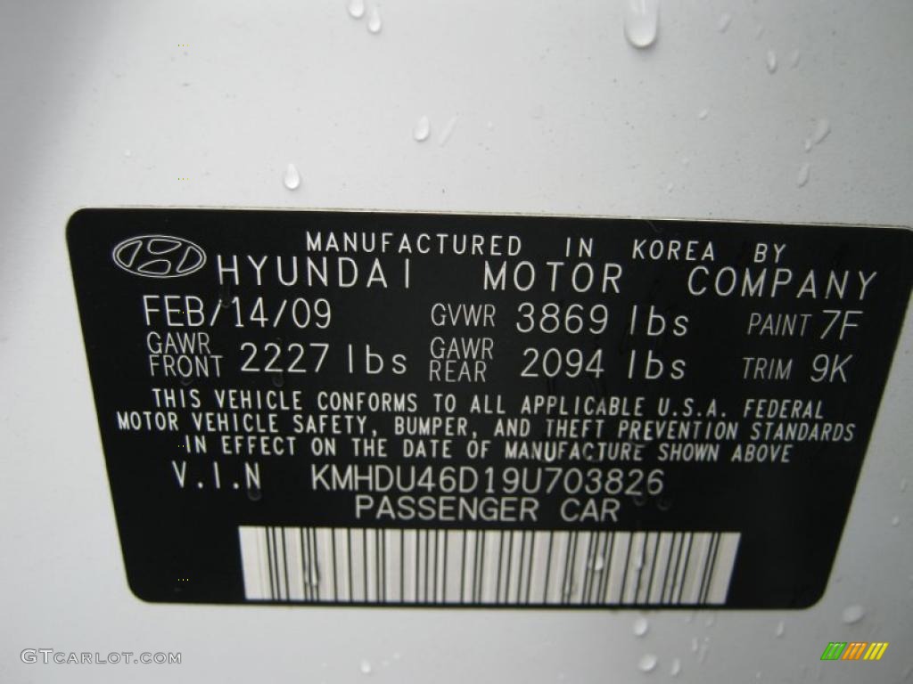 2009 Elantra GLS Sedan - Captiva White / Beige photo #24