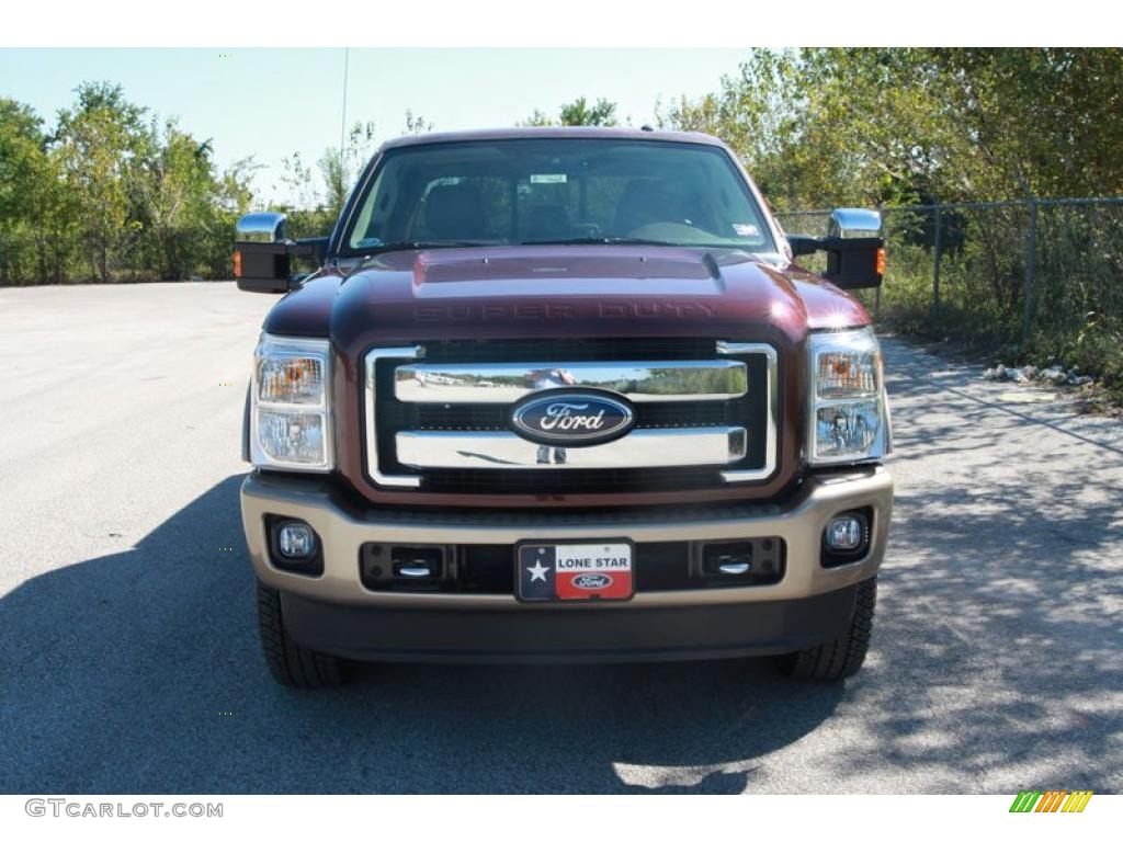 2011 F250 Super Duty King Ranch Crew Cab 4x4 - Royal Red Metallic / Chaparral Leather photo #8