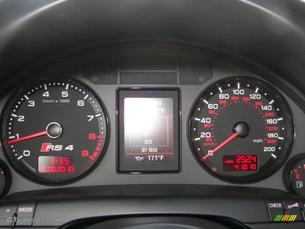 2007 Audi RS4 4.2 quattro Sedan Gauges Photo #37684894