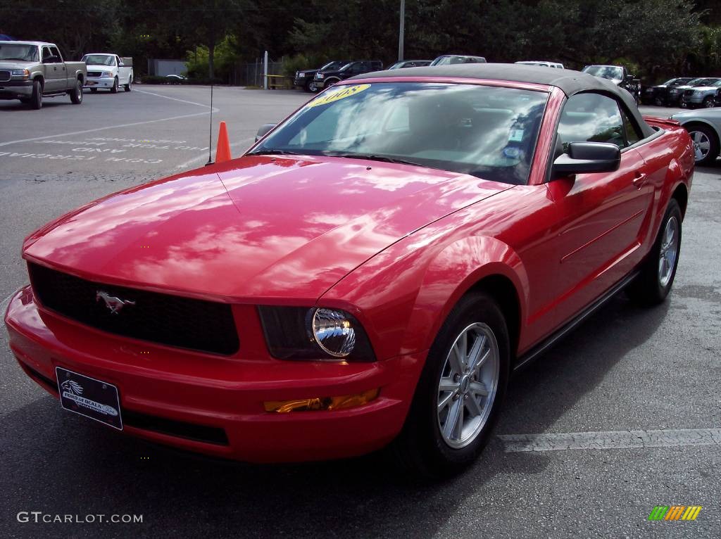 2008 Mustang V6 Deluxe Convertible - Torch Red / Dark Charcoal photo #1