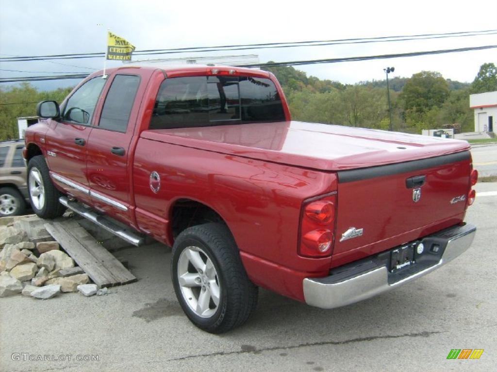 2008 Ram 1500 Big Horn Edition Quad Cab 4x4 - Inferno Red Crystal Pearl / Medium Slate Gray photo #3