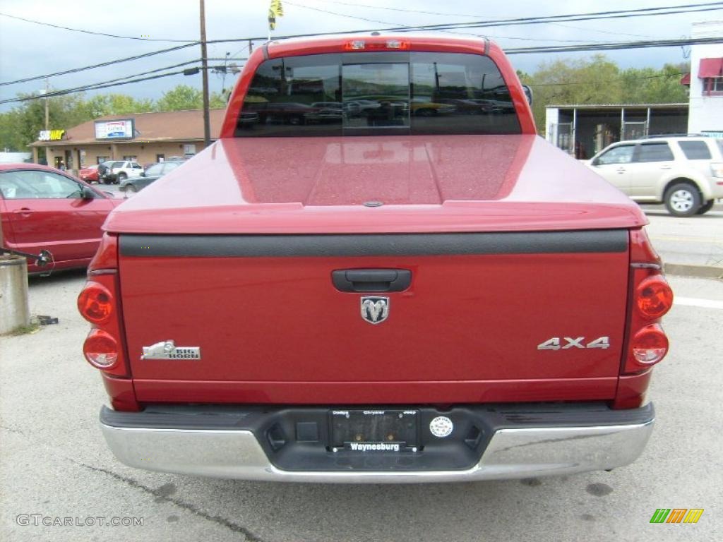 2008 Ram 1500 Big Horn Edition Quad Cab 4x4 - Inferno Red Crystal Pearl / Medium Slate Gray photo #4