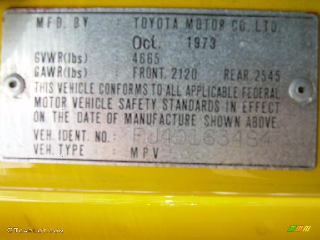 1974 Land Cruiser FJ40 - Yellow / Black photo #18
