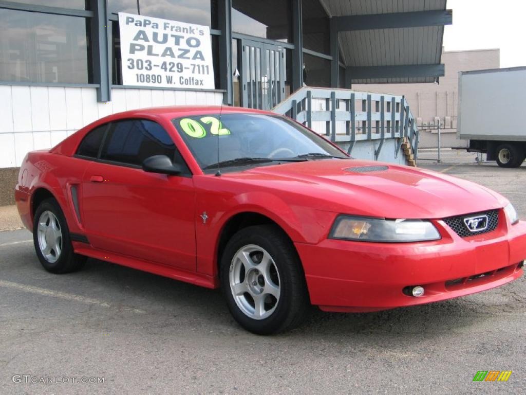 2002 Mustang V6 Coupe - Torch Red / Medium Graphite photo #4