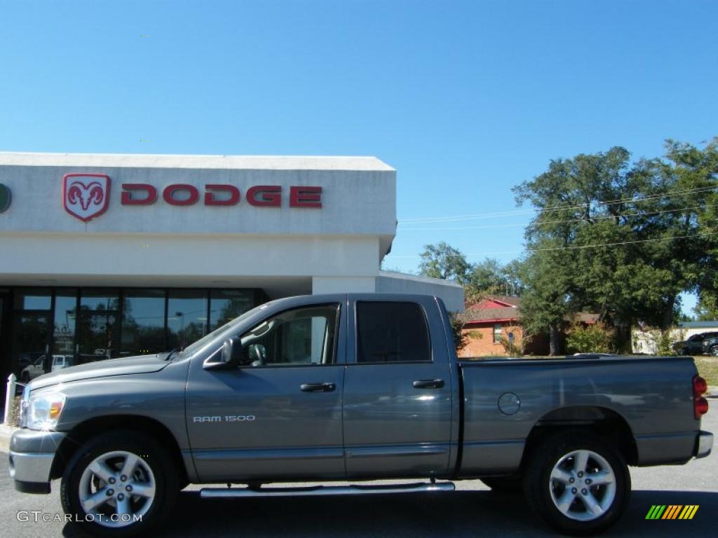 2007 Ram 1500 SLT Quad Cab - Bright Silver Metallic / Medium Slate Gray photo #2