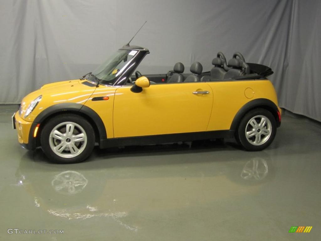 2008 Cooper Convertible - Mellow Yellow / Panther Black photo #3