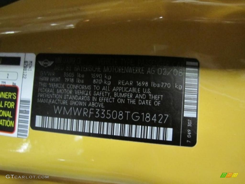 2008 Cooper Convertible - Mellow Yellow / Panther Black photo #6