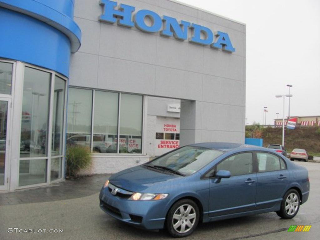 2009 Civic LX Sedan - Atomic Blue Metallic / Gray photo #1