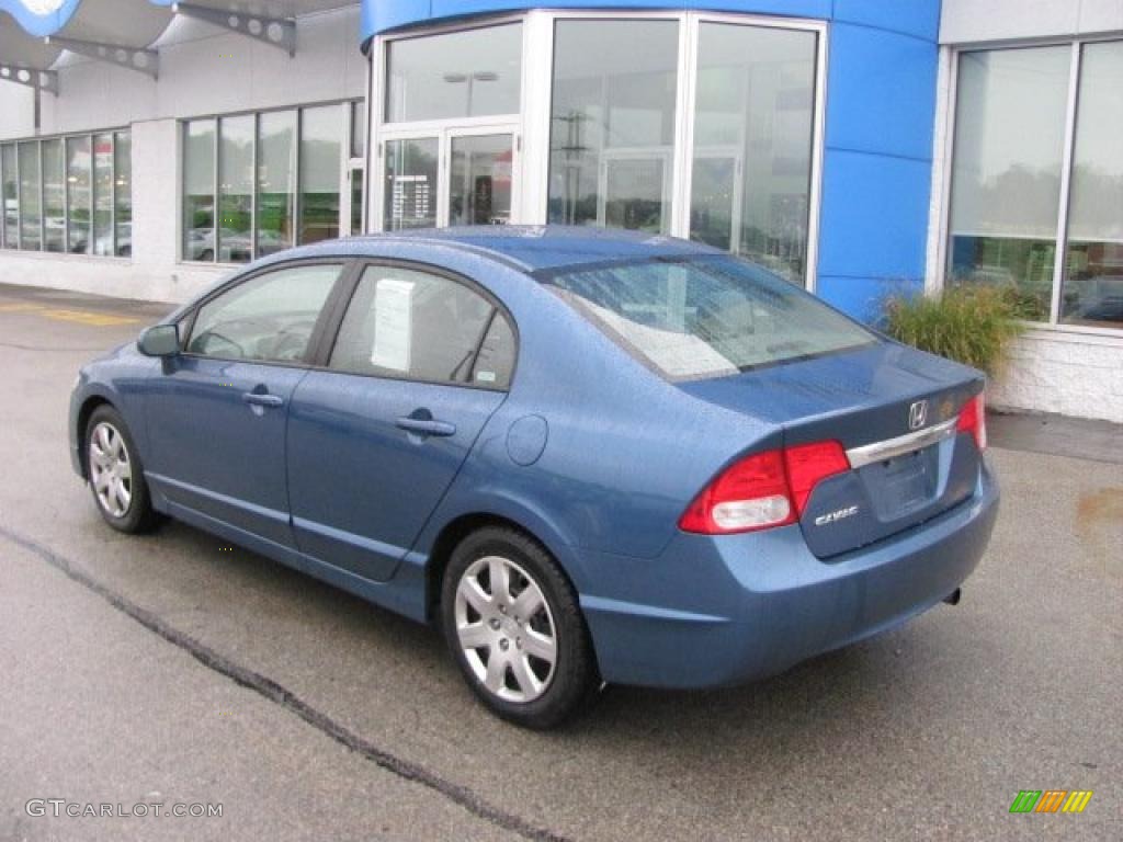 2009 Civic LX Sedan - Atomic Blue Metallic / Gray photo #4