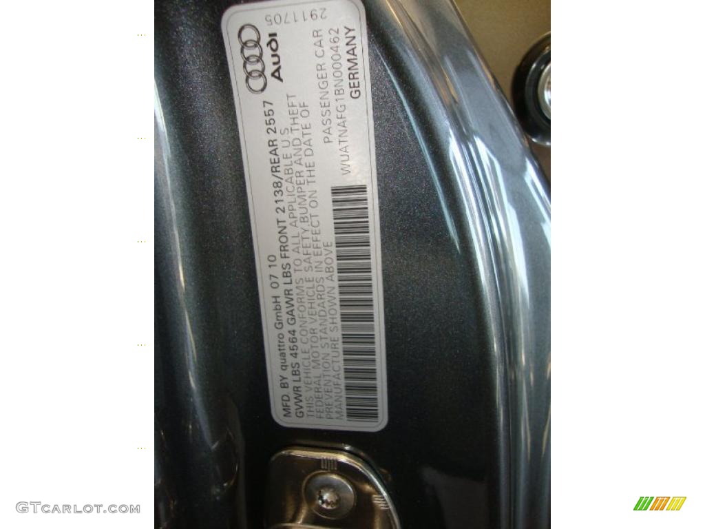 2011 Audi R8 Spyder 5.2 FSI quattro Info Tag Photo #37720045