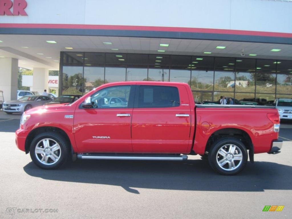2007 Tundra Limited CrewMax - Radiant Red / Graphite Gray photo #2