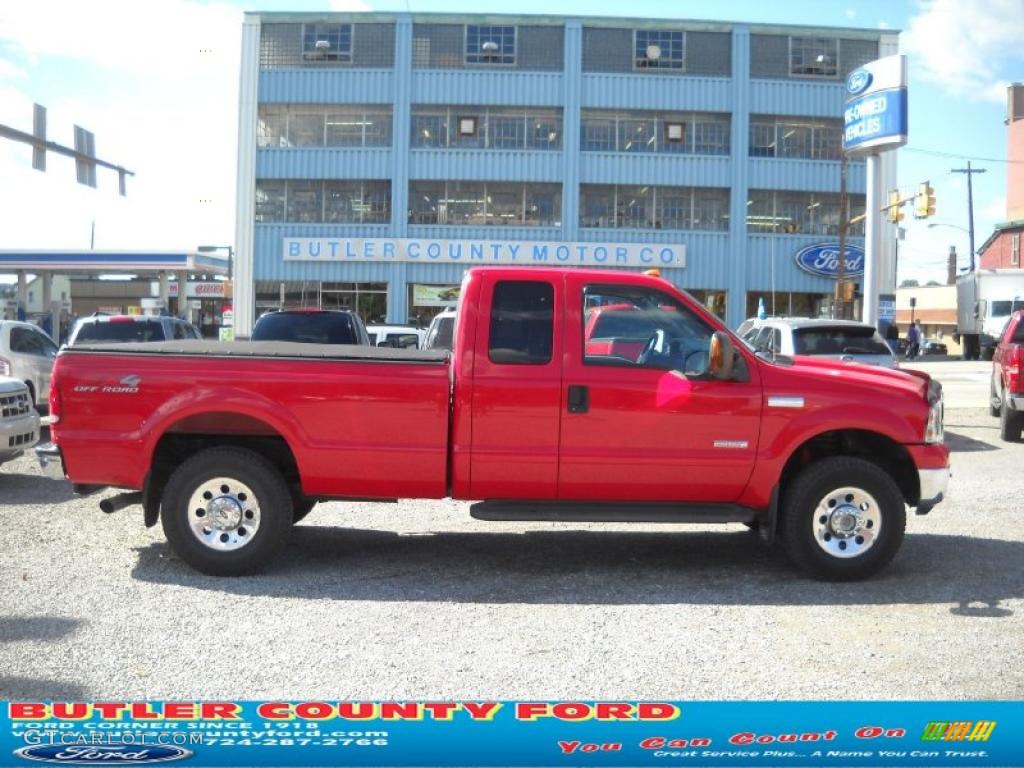 2005 F250 Super Duty FX4 SuperCab 4x4 - Red Clearcoat / Medium Flint photo #1