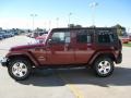 2008 Red Rock Crystal Pearl Jeep Wrangler Unlimited Sahara 4x4  photo #4