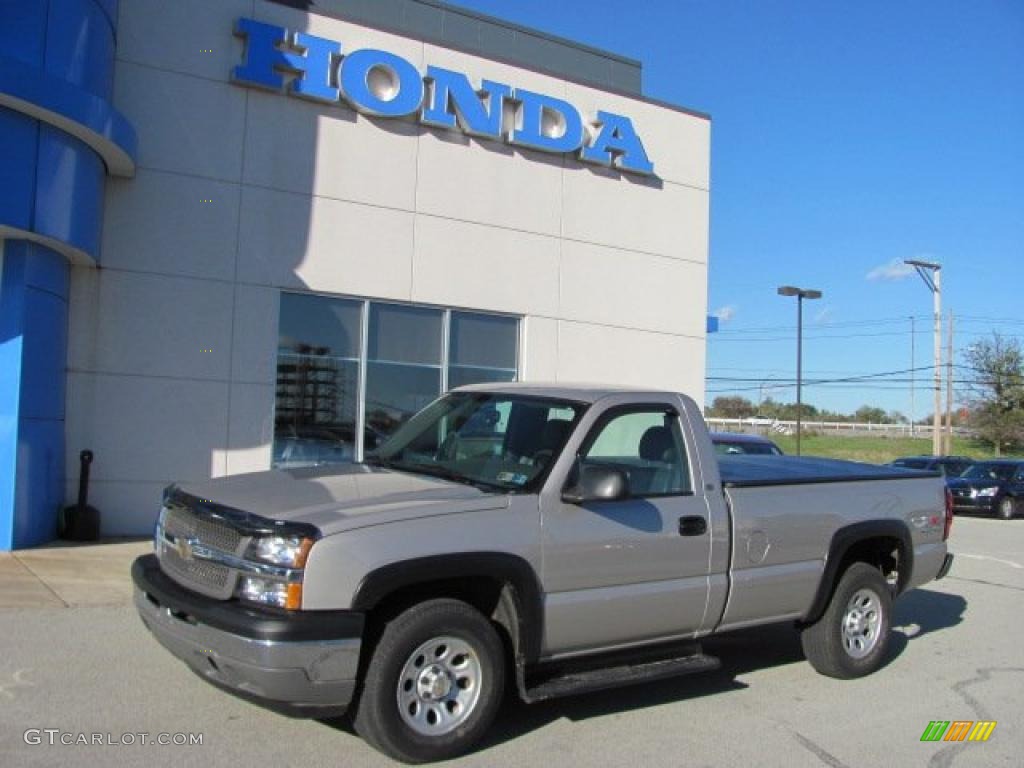 2005 Silverado 1500 LS Regular Cab 4x4 - Silver Birch Metallic / Dark Charcoal photo #1