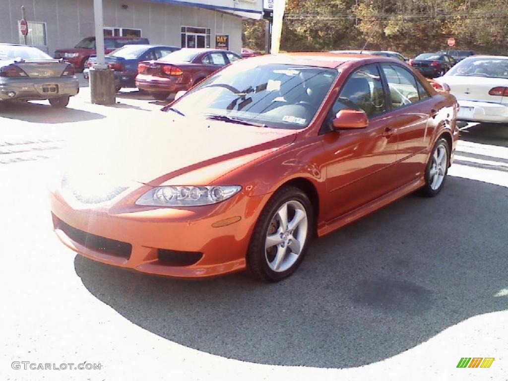 2004 MAZDA6 s Sport Sedan - Blazing Copper Metallic / Gray photo #2