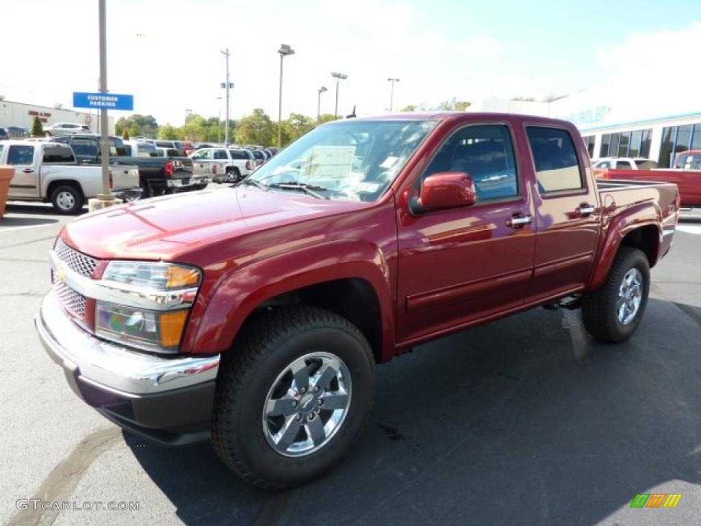 2011 Colorado LT Crew Cab 4x4 - Cardinal Red Metallic / Ebony photo #3