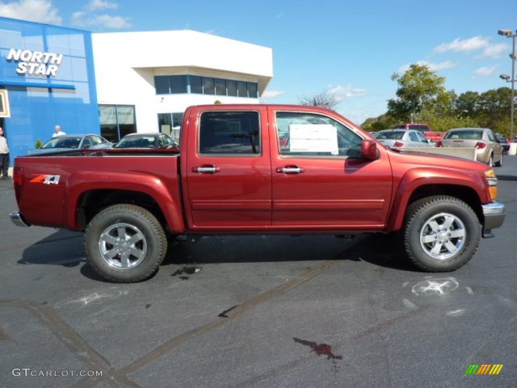 2011 Colorado LT Crew Cab 4x4 - Cardinal Red Metallic / Ebony photo #11