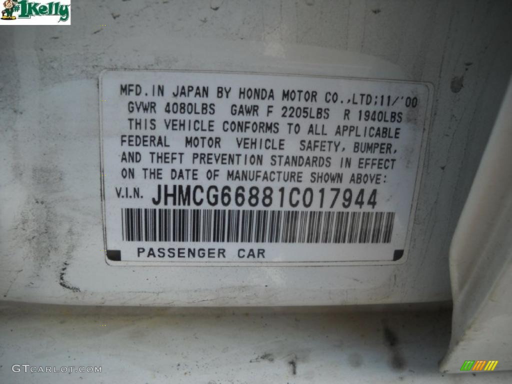 2001 Accord EX Sedan - Taffeta White / Ivory photo #10