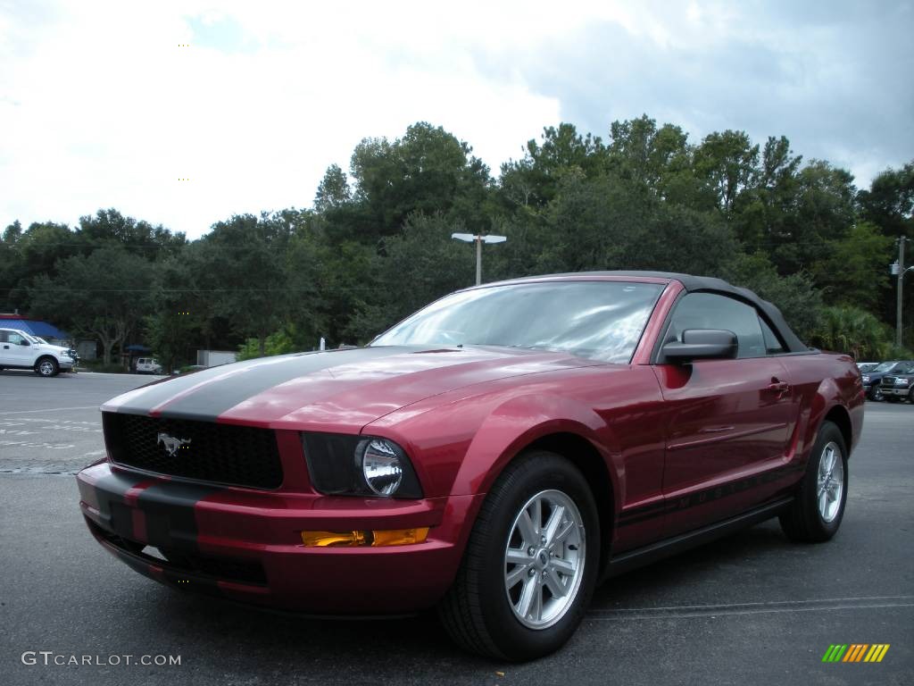 2007 Mustang V6 Deluxe Convertible - Redfire Metallic / Dark Charcoal photo #7
