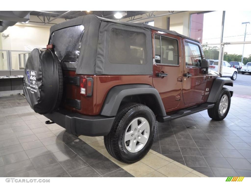 2008 Wrangler Unlimited X 4x4 - Red Rock Crystal Pearl / Dark Slate Gray/Med Slate Gray photo #5