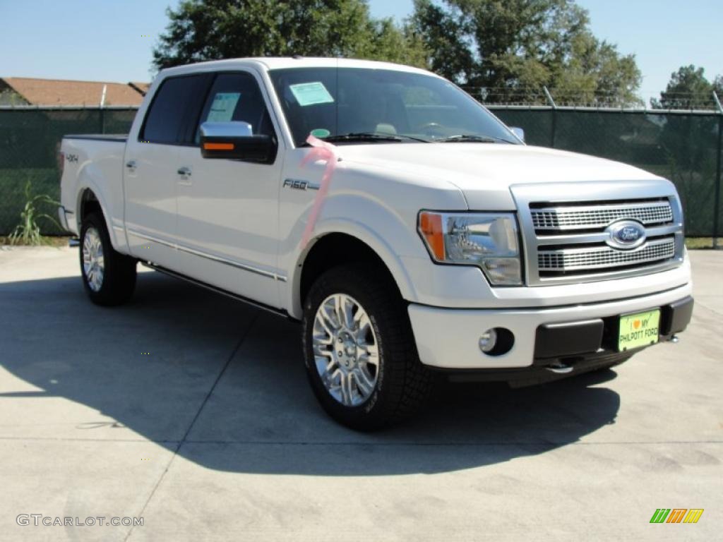 2010 F150 Platinum SuperCrew 4x4 - Oxford White / Sienna Brown Leather/Black photo #1