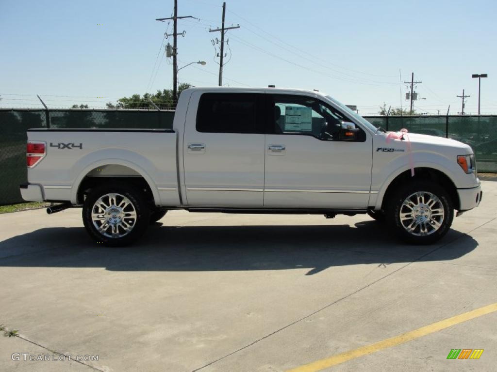 2010 F150 Platinum SuperCrew 4x4 - Oxford White / Sienna Brown Leather/Black photo #2