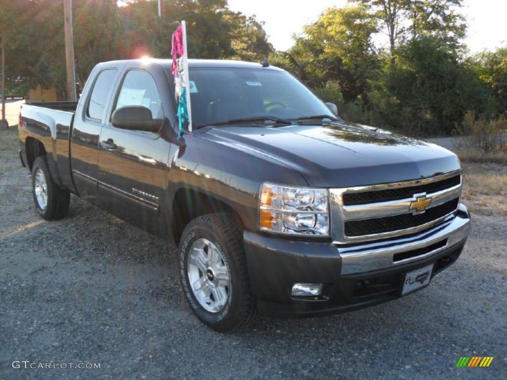 2011 Silverado 1500 LT Extended Cab 4x4 - Taupe Gray Metallic / Ebony photo #5