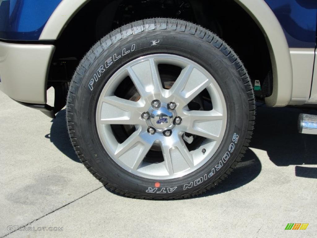 2010 F150 Lariat SuperCrew 4x4 - Dark Blue Pearl Metallic / Tan photo #10