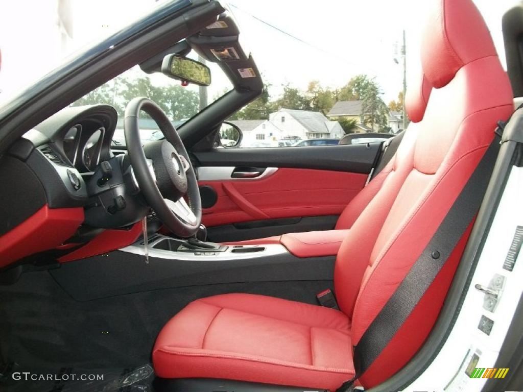 2011 Z4 sDrive30i Roadster - Alpine White / Coral Red photo #12
