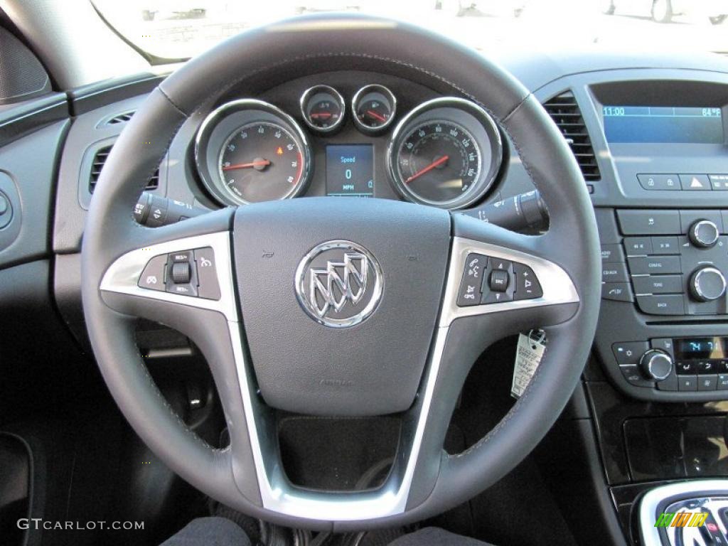 2011 Buick Regal CXL Ebony Steering Wheel Photo #37745030