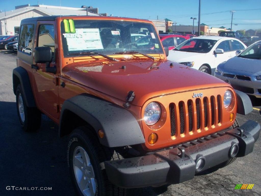 2011 Wrangler Sport S 4x4 - Mango Tango Pearl / Black photo #10