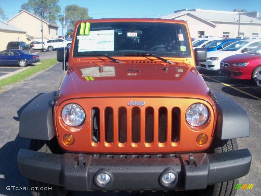 2011 Wrangler Sport S 4x4 - Mango Tango Pearl / Black photo #11