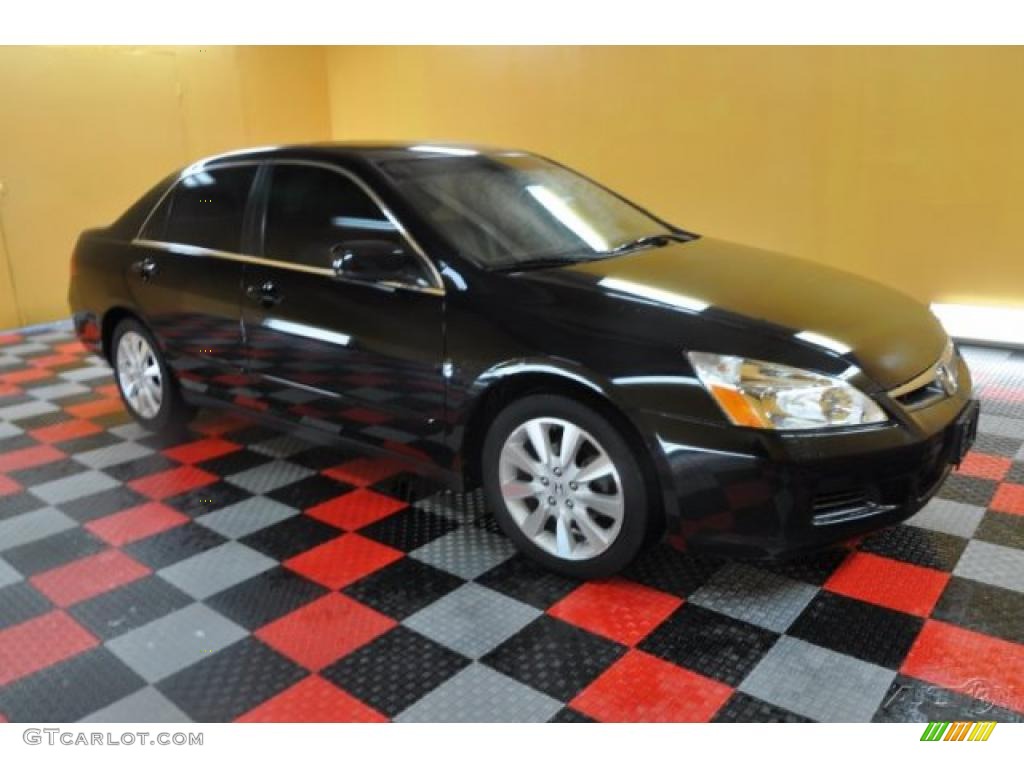 2007 Accord LX V6 Sedan - Nighthawk Black Pearl / Ivory photo #1