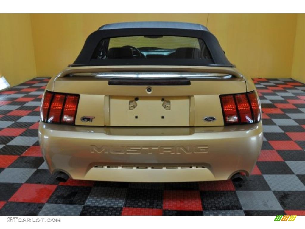 2000 Mustang GT Convertible - Sunburst Gold Metallic / Dark Charcoal photo #5