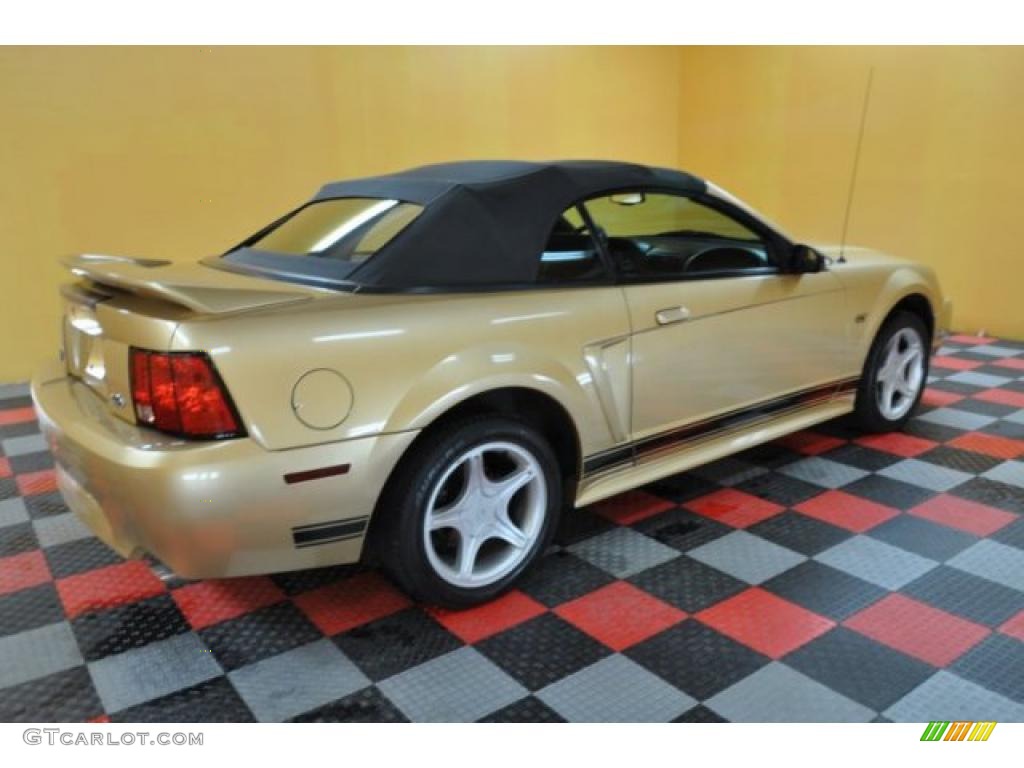 2000 Mustang GT Convertible - Sunburst Gold Metallic / Dark Charcoal photo #6