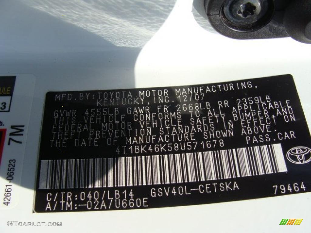 2008 Camry SE V6 - Super White / Ash photo #15