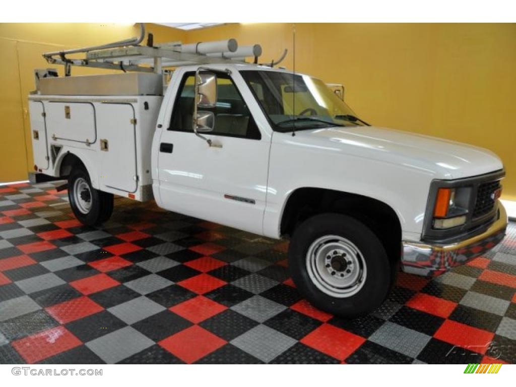 2000 Sierra 3500 SL Regular Cab Chassis Commercial Truck - Summit White / Gray photo #1
