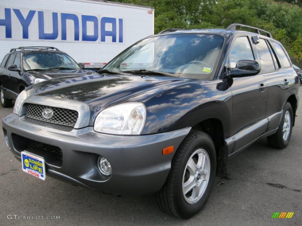 2004 Santa Fe GLS 4WD - Moonlit Blue / Gray photo #1