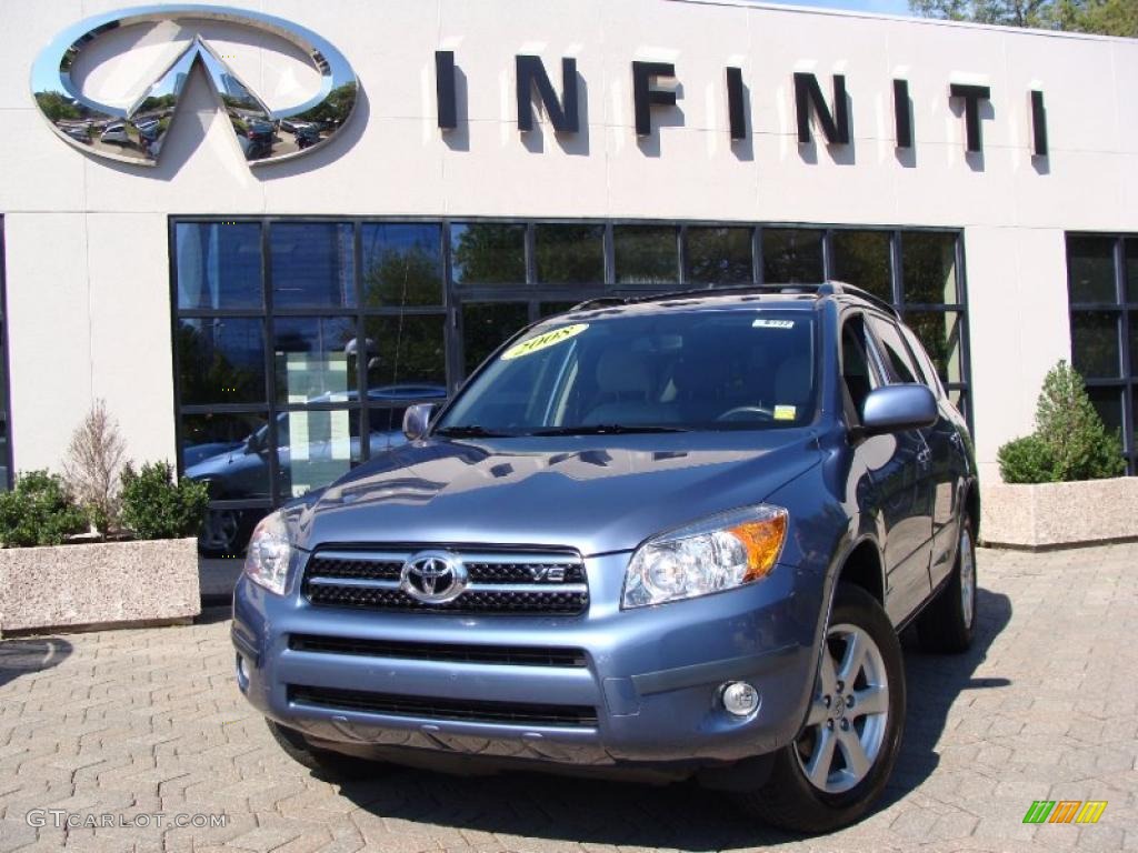 2008 RAV4 Limited V6 4WD - Pacific Blue Metallic / Ash photo #1